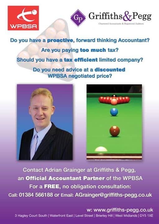 The launch of our tax advice service to all Professional Snooker players